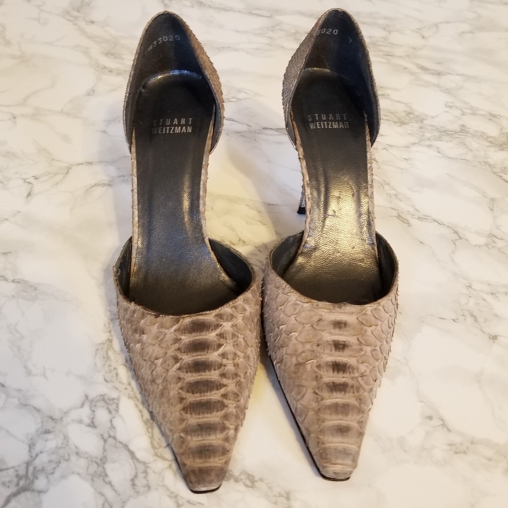 Stuart Weitzman snakeskin heel